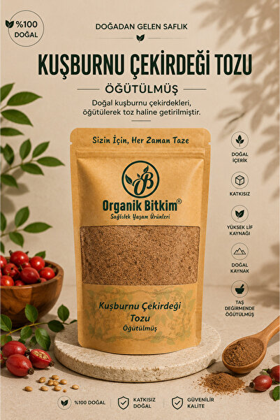OB Organik Bitkim Kuşburnu Çekirdeği Tozu (ÖĞÜTÜLMÜŞ) 100 gr