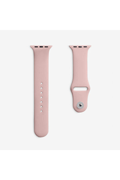 Quse Apple Watch 46/45/44mm & Series 1-3 42mm ile Uyumlu Silikon Kordon - Kum...