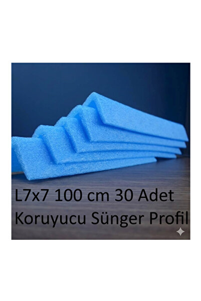 YGTAMBALAJ Profil burete de protecție albastru L7x7 - 100 cm, 30 bucăți, marg...