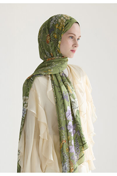 Freshscarfs Valentina Floş Viskon Şal Yeşil