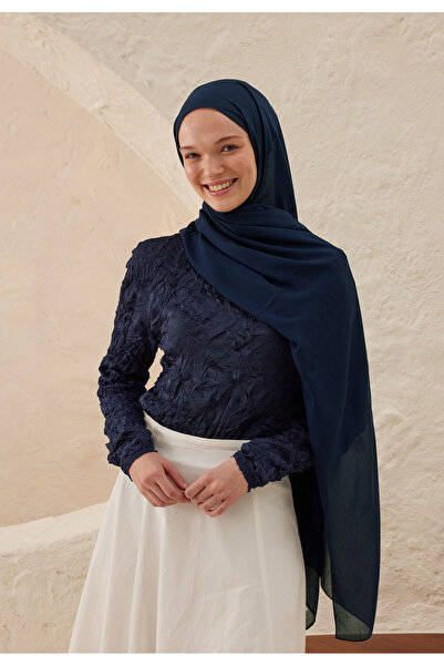 Freshscarfs Gece Mavisi Rami Viskon Şal