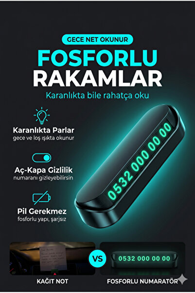 MAROKEN Araç Numaratörü Araba Park Telefon Numarası Tüm Araçlara Uyumlu Numar...