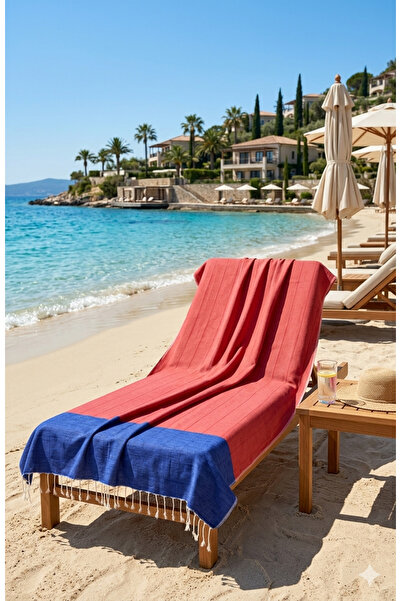 bohemian buldan Hand Woven Cotton 90x190 Red Bath Beach Loaf