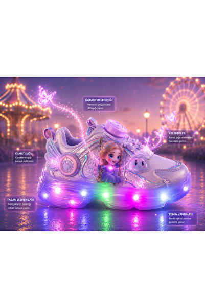 LE STYLE DE MARIE Girl's Princess Model Glittery Orthopedic Sports Shoes