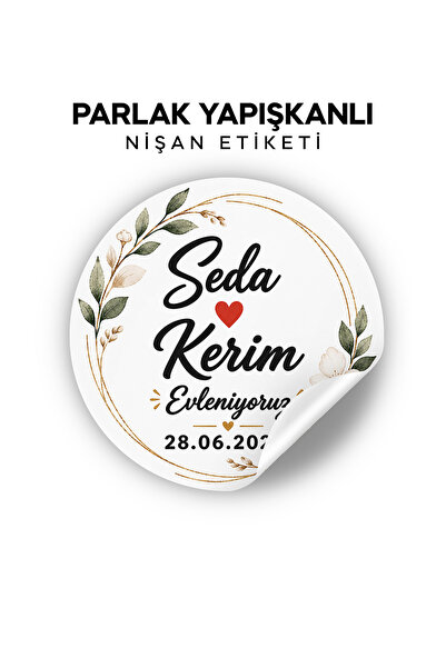 orixa Kişiye Özel Nişan, Nikah, Düğün, Kına Hatıra Etiketi (YAPIŞKANLI - 140 ...