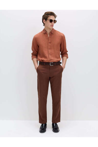 Marks & Spencer Regular Fit Keten Karışımlı Chino