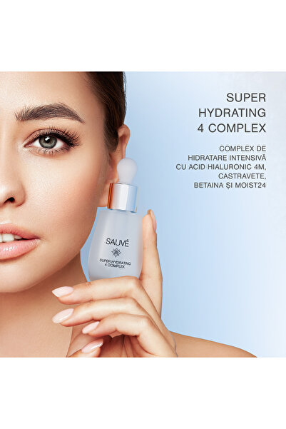 Sauvé Super Hydrating 4 Complex 30 ml - Complex de Hidratare Intensiva a Tenului cu Acid Hialuronic 4M, Castravete, Betaina si Moist24, Produs pentru Skincare