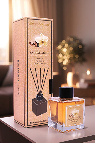MOUVEMENT Sandal Esintisi 100 ml Çubuklu Oda Kokusu Evinize Sakinlik ve Doğal Şıklık Katın