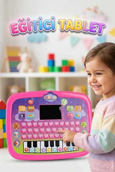 Tıfıl Toys Eğitici Piyanolu Sesli Işıklı Led Ekranlı İngilizce Türkçe 26 Keli...