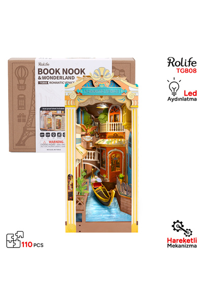 Rolife TGB08 Venedik (Romantic Venice) Kitap Köşesi DIY Minyatür Maket Model ...