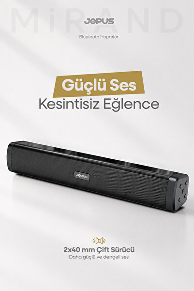 Jopus Yüksek Sesli Şarjlı Taşınabilir Bluetooth Hoparlör Kablosuz Speaker AUX...