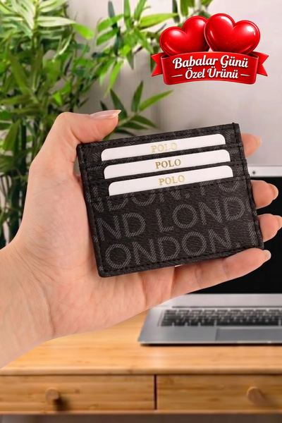 POLOGRAND London هدية للأب، حامل بطاقات نحيف للغاية مع 6 فتحات لبطاقات الائتم...