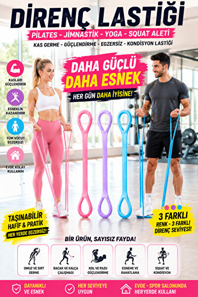 Özlem Toys Direnç Lastiği Plates Jimnastik Yoga Squat Aleti Kas Germe Güçlend...