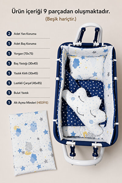 Baby Clime 45X85 Baby Sleeping Set - Mother's Side Basket Suitable for Crib (...