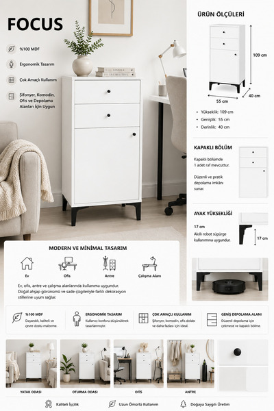 VENATTO Focus Şifonyer(%100MDF)