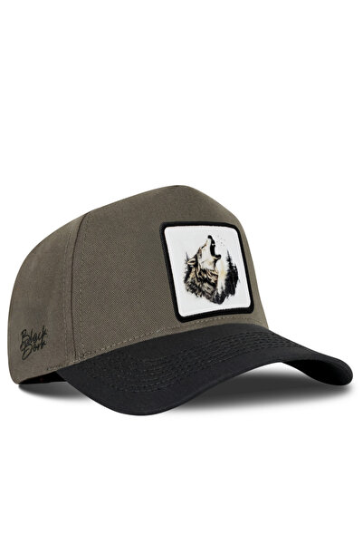 BlackBörk Kurt Loogolu Siyah-Haki Trucker Şapka