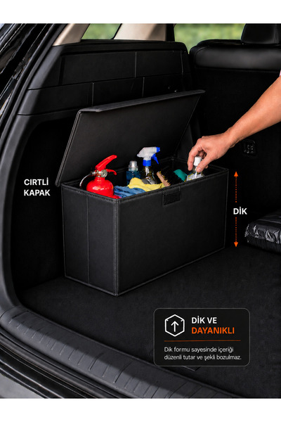 EVELLA HOME Oto Bagaj Düzenleyici Organizer Çanta 50x25x15 cm Katlanabilir Ar...