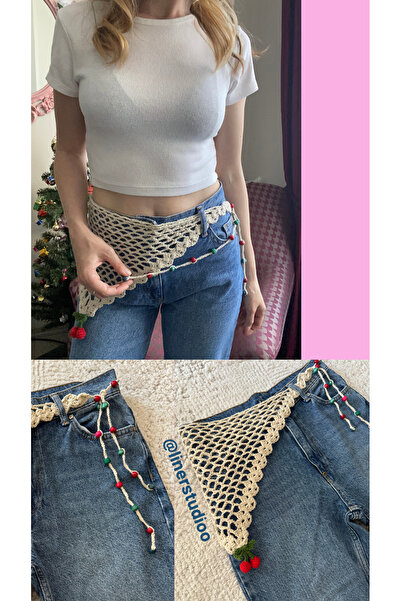 Liner Studio El Örgüsü Kemer, Pantolon Aksesuarı