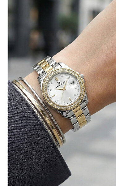 Daniel Klein Premium Silver and Gold Stainless Steel Watch for Women DK.6.141...