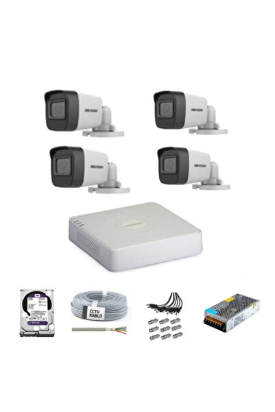 Hikvision Haıkon 4 Kameralı Güvenlik Kamera Hazır Set- 4 Kamera Kayıt Sistemi...