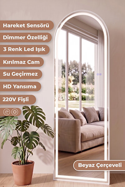 Avend 3 Renk Işıklı HD Görüntü Kırılmaz Hareket Sensörlü Ledli Ayna Ayaklı Bü...