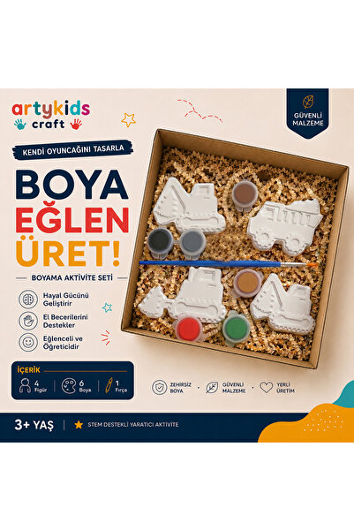 ArtyKids Craft Taş Tozu Boyama Kiti // İş Makinaları // Aile - Çocuk Aktivitesi