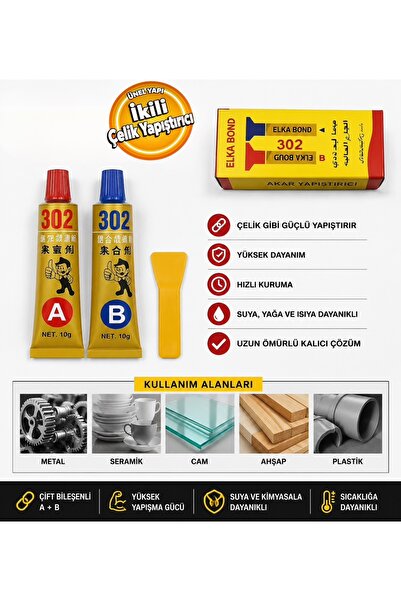 ELKA İlka Çift Karışım Plastik Çelik Yapıştırıcı