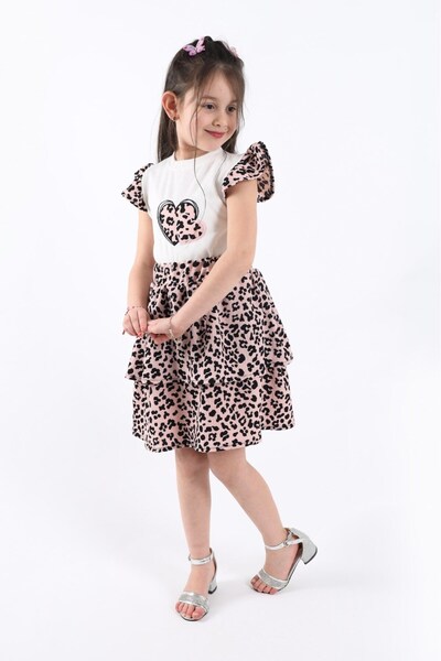 aden kids devojčica Sa leopard dezenom gornji i donji deo suknje set