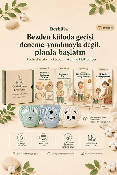 BEYBİFİY Bezden Küloda Geçiş Paketi - Alıştırma Külodu Seti + 21 Gün Tuvalet ...