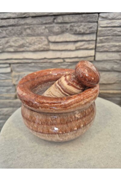 İNCEİSDESİGN Doğal Mermer Havan ve Tokmak Çap 10 x 7 cm