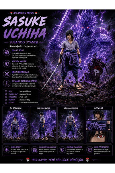 Zigver Naruto Anime Shippuden şekil Uchiha Sasuke şekilli kalıp oyuncak kolek...