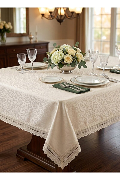 Dome Eastern Luxurious Yarn-Dyed Rectangular Tablecloth – Elegant, Soft, Wash...