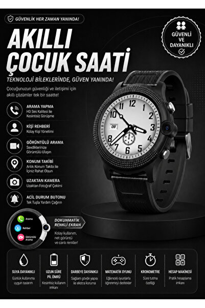 howear Akıllı Çocuk Saati SIM Kartlı GPS Takipli Görüntülü Görüşmeli Arama Sm...