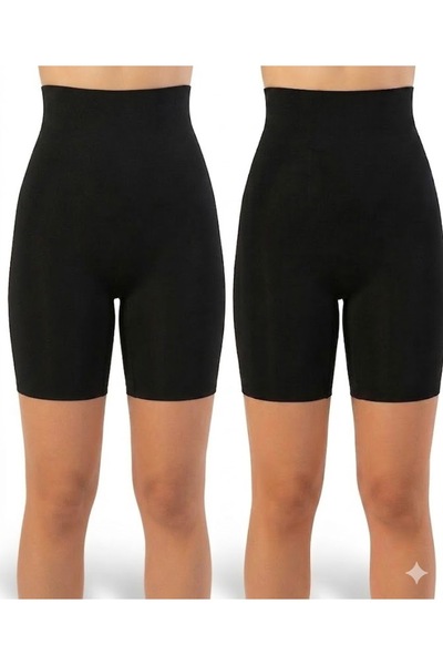Derucce Black 2 Pieces High Waist Laser Cut Panties Invisible Boxer Anti-Slip...