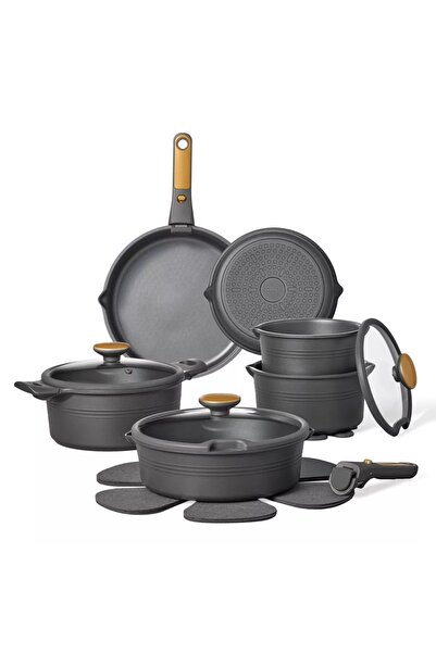CAROTE 24-Piece Nonstick Cookware Set with Detachable Handle, PFOA-Free Healt...