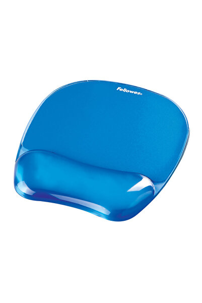Fellowes Mouse pad cu gel cristalin albastru și suport pentru încheietura mâinii