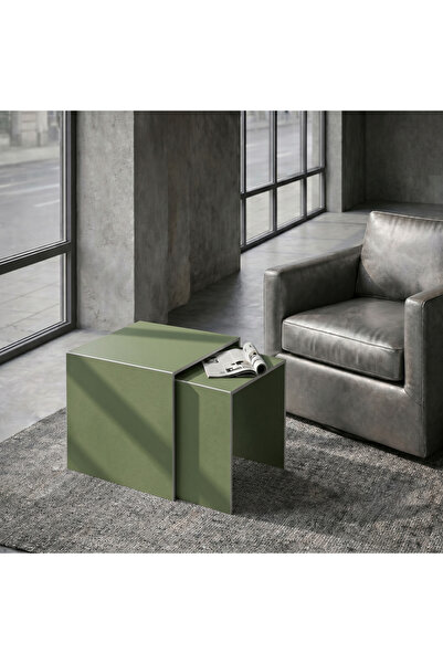modilab Modern Metal Zigon Sehpa Seti – Minimal Tasarım İç İçe Geçen Yan Sehp...