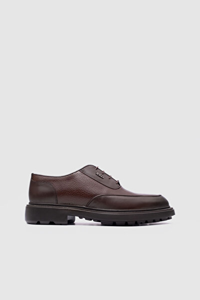 TOGO Men's Brown Antique Genuine Leather Laced Classic Shoes [052329]
