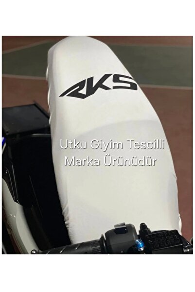 Utku Giyim RKS TÜM YILLARA UYUMLU MOTOSİKLET SELE KILIFI BEYAZ