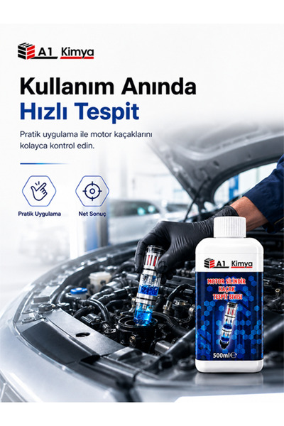 A1 KİMYA Conta Kaçak Test Sıvısı 500 ml | Motor Silindir Kapak CO2 Kaçak Tesp...