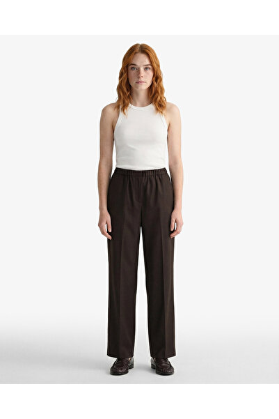 Gant Kadın Kahverengi Relaxed Fit Yün Pantolon