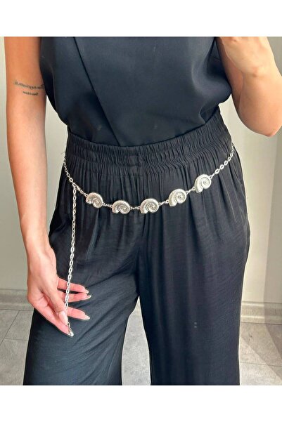 LİA KEMER Sea Shell Silver Chain Accessory for Jacket, Dress, Pants, Evening ...