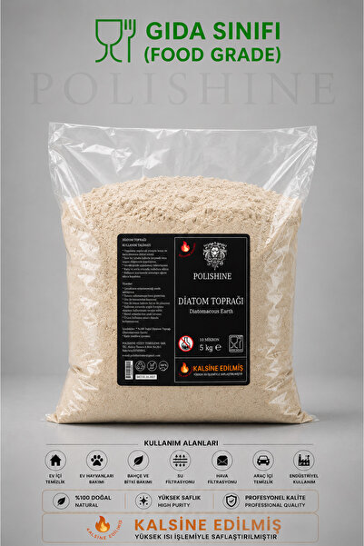 POLİSHİNE Diatom Toprağı | Kalsine Edilmiş |10 Mikron 5kg | Yüksek Saflık