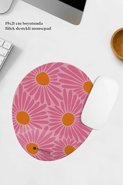 Mincanas Mouse Pad oval cu suport colorat pentru încheietura mâinii