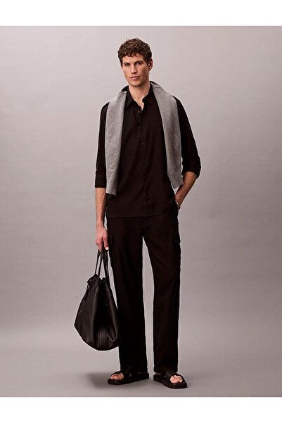 Calvin Klein Ls Solid Linen Classic Shirt