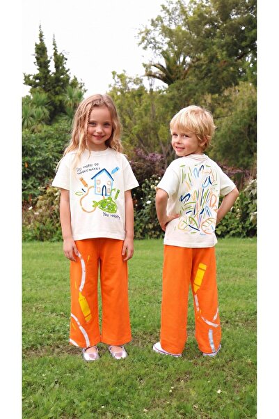 elzo collection Girls-Boys Unisex Front and Back Printed Cotton T-Shirt Botto...