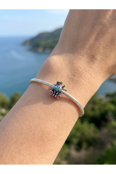My Story Renkli Gökkuşağı Unicorn Bruno Gümüş Charm