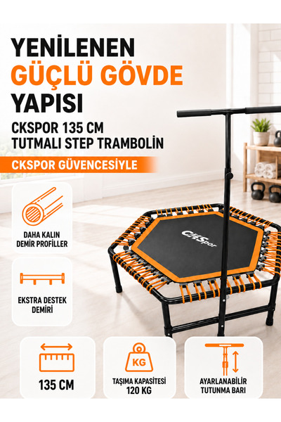 pekial 135 Cm ''(54 Inç) Tutmalı Step Trambolin
