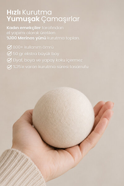 LaPatria 3 ADET XXXL YÜN ÇAMAŞIR KURUTMA MAKİNESİ TOPU - 1 ADET KESE- 4 ADET ESANSİYEL YAĞ 10ML