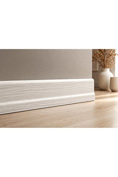 Emek Yapı Laminant Parke Süpürgelik 8cm Premium Beyaz Meşe